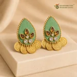 Royale Coin Handmade Earrings – Pista Green - Image 4