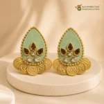 Royale Coin Handmade Earrings – Pista Green - Image 3