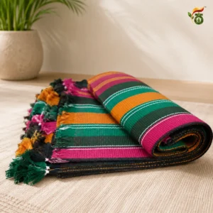 Kalpamrutha Handloom Cotton Floor Mat – 5×7 ft Multicolour Stripe 1