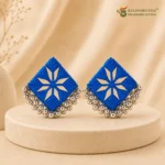 Thread Art Earrings – Royal Blue
